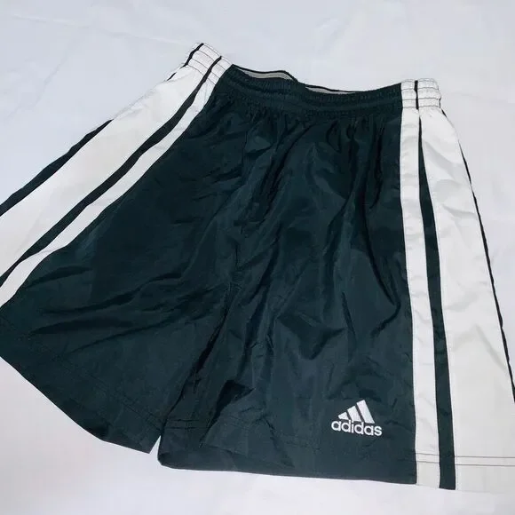 Adidas Vintage NWT Soccer Euro Team Shorts Nylon Black White Small - Picture 3 of 8